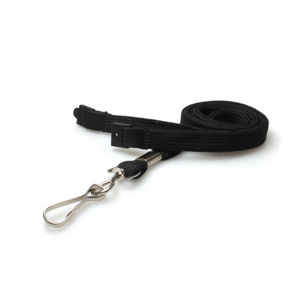 Billede af Sort lanyard / Halssnor / Keyhanger / Nøglesnor / Halsrem 10 mm med metal krog. 60270581