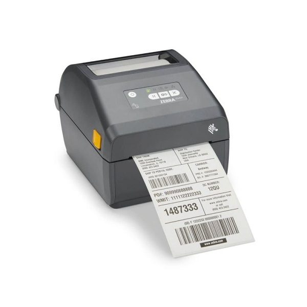 Billede af Zebra printer til GLS, Postnord, DHL, UPS, DAO printer til pakkelabels. Zebra Direct Thermal Printer ZD421; 203 dpi, USB, USB Host, Modular Connectivity Slot, 802.11ac (WIFI), BT4, ROW, EU og UK, Swiss Font, EZPL. ZD4A042-D0EW02EZ